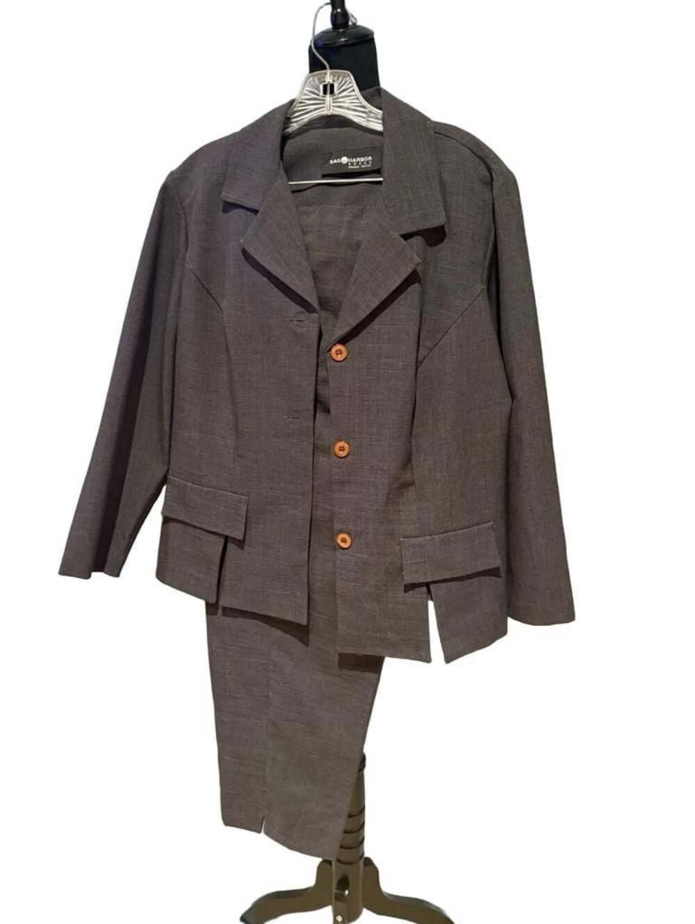 Sag Harbor Women's Gray Pant Suit Style 19-32185 Size 16WP